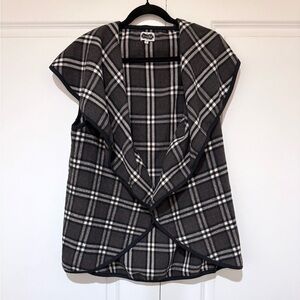 Womens Mud Pie Black and White Vest Wrap OS